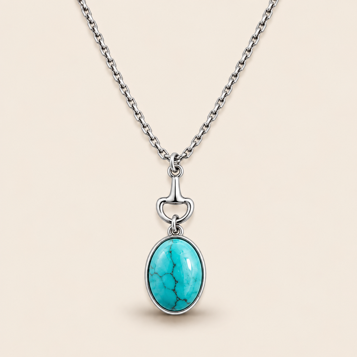 Equestrian Bit Natural Stone Necklace