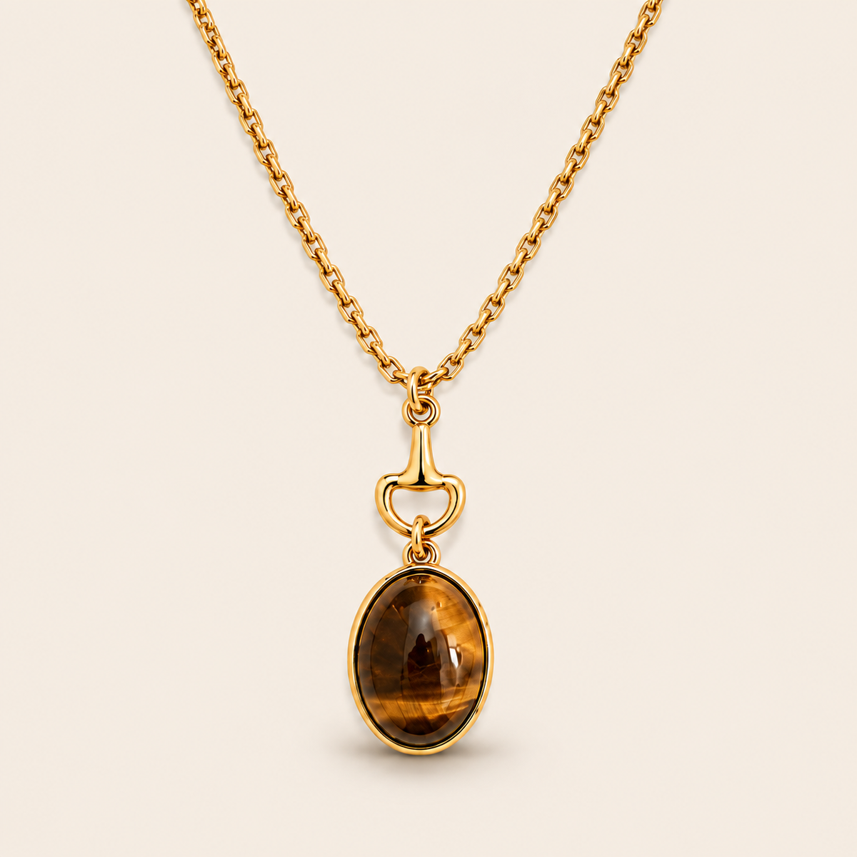 Equestrian Bit Natural Stone Necklace