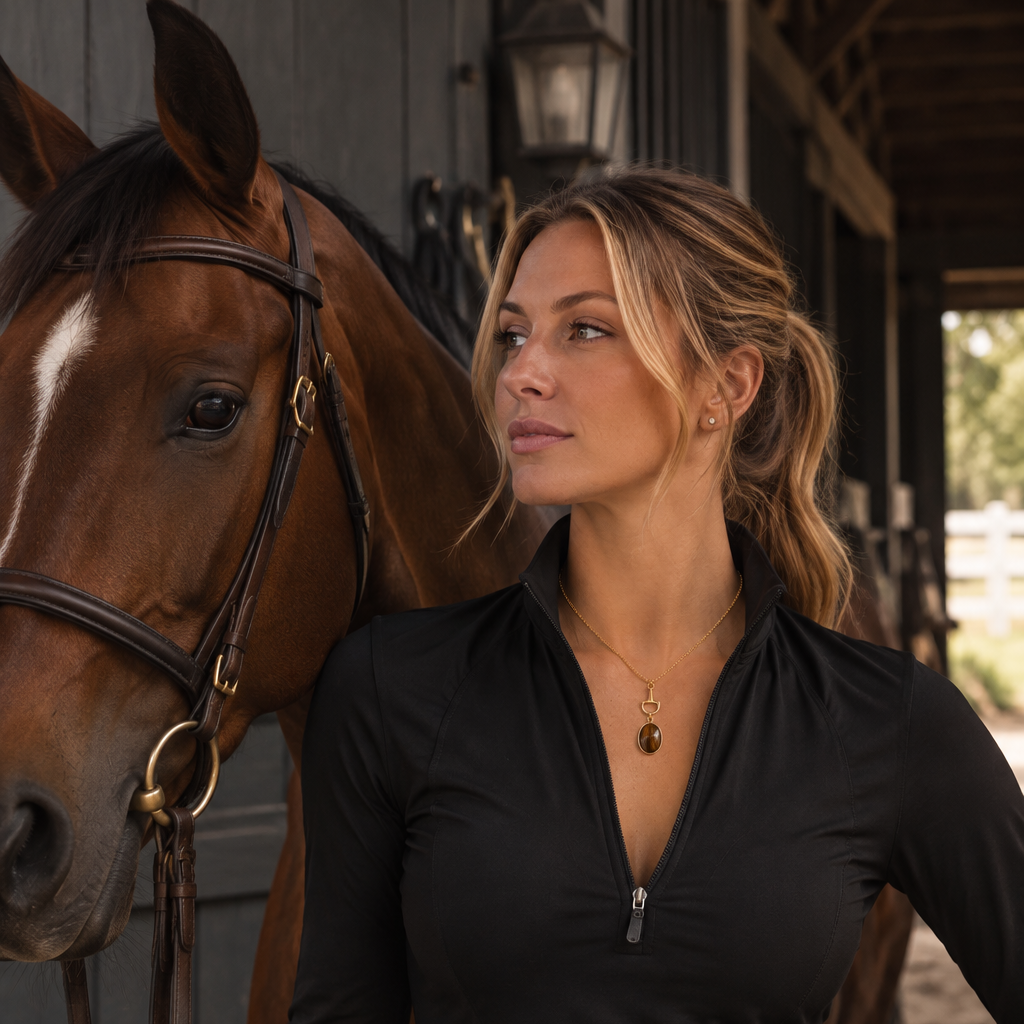 Equestrian Bit Natural Stone Necklace